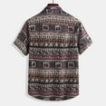 thumbnail image 3 of Shirt Top Loose Fit Lapel Chic Retro Irregular Pattern Summer Male Shirt, 3 of 5