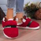 thumbnail image 3 of Pantuflas de algodón de Papá Noel, lindas, cálidas, antideslizantes, para el hogar, con forro de felpa suave y puntera gruesa, 3 of 5