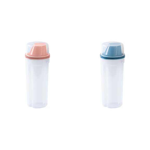 Food Storage Container with Airtight Pour Spout, Pet Food Container with Measuring Cups, Portable Travel Pet Food Container for Dogs Cats Birds, Canister for Dry Food, Mixed