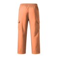 thumbnail image 7 of Men Straight Leg Cargo Pants Drawstring Elastic Waist Multi Pockets Casual Work Trousers Solid Polyester Relaxed Fit Long Pants Multicolor L, 7 of 7