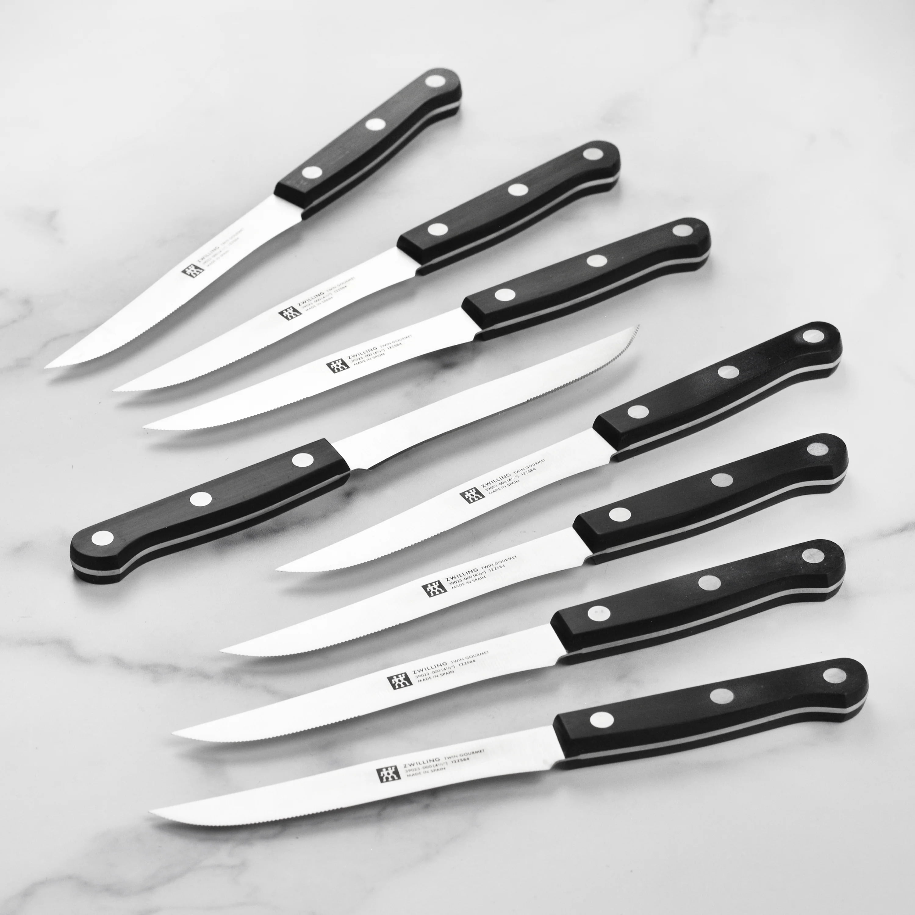 ZWILLING Twin Gourmet Classic 18-pc Knife Block Set, German Stainless Steel, 3 Rivet Handle, No-Stain, Includes Shears Honing Steel, Made in Spain