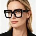 thumbnail image 4 of Oversized Thick Eyeglasses Blue Light Blocking Glasses with Fashion Frame Anti Eye Strain Reading Eyewear for Women Daily Office Casual Wear, 4 of 4