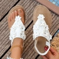 thumbnail image 6 of Xijirk Sandals for Women Lightweight Design with Floral Toe Post Casual Comfort Shoes for Everyday Wear and Casual Walking,White,9, 6 of 9