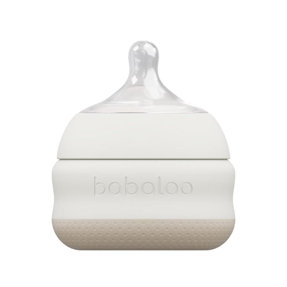 Babaloo Baby-Led Silicone Baby Bottle, Airless, Anti-Colic, 5oz Creme 1pk