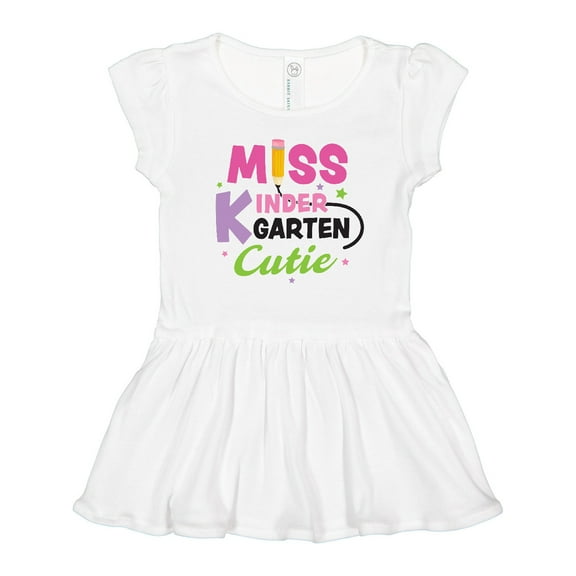 Inktastic Miss Kindergarten Cutie with Pencil and Stars Girls Toddler Dress