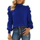 thumbnail image 4 of Blusas casuales de manga larga, blusas de manga larga abullonada para mujer, blusa de cuello alto, máxima eficiencia, 4 of 6