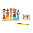 thumbnail image 2 of Juguete de secuenciación de cuentas de madera para aprendizaje preescolar y actividades de clasificación de colores. Fruta, 2 of 9