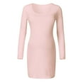 thumbnail image 2 of Kojanyu Long-Sleeve Bodycon Maternity Dress - Pregnant Women Clothes Sexy Long Sleeve Round Neck Dress, 2 of 6