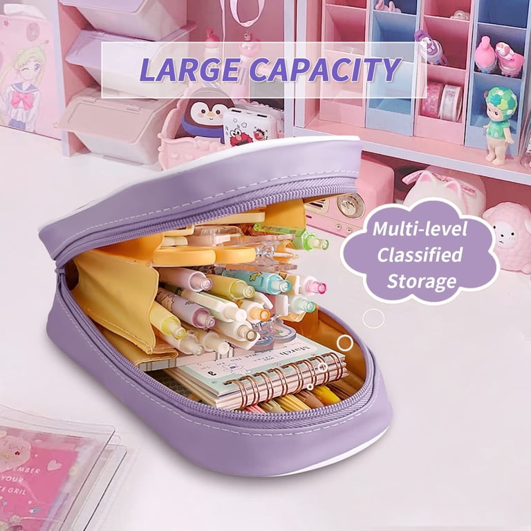 12 Pack Cute Pencil-Shaped Pencil Cases - Zipper Pouch For School, Office, Makeup (8.66x3.94 In)