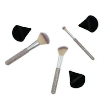 6 pc Bling Brush and Puff Set