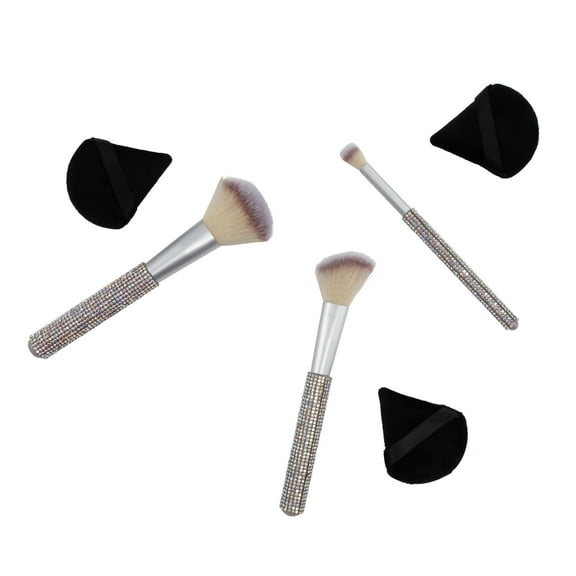 6 pc Bling Brush and Puff Set