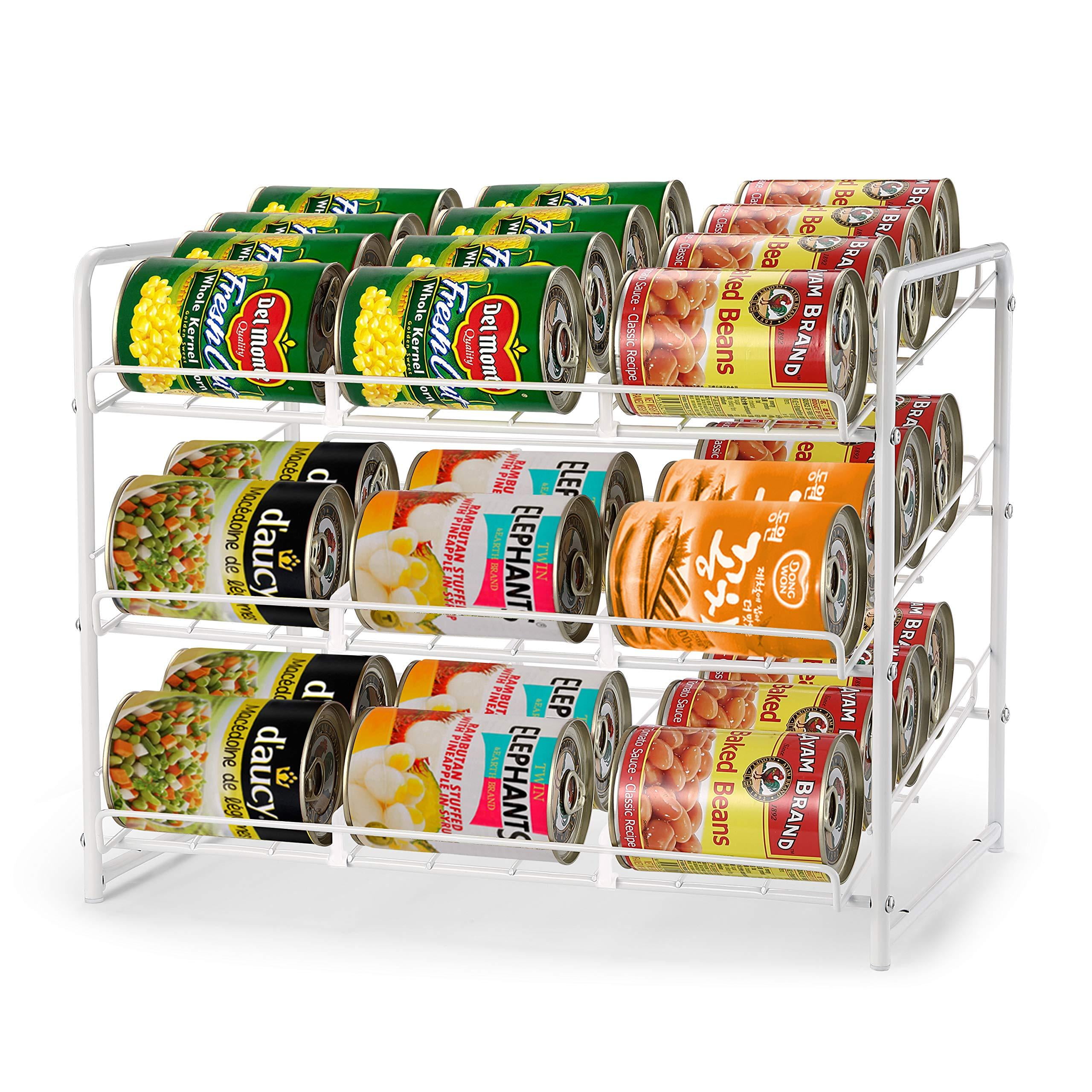 4 Row 36 Can Food Wall Storage Rack 