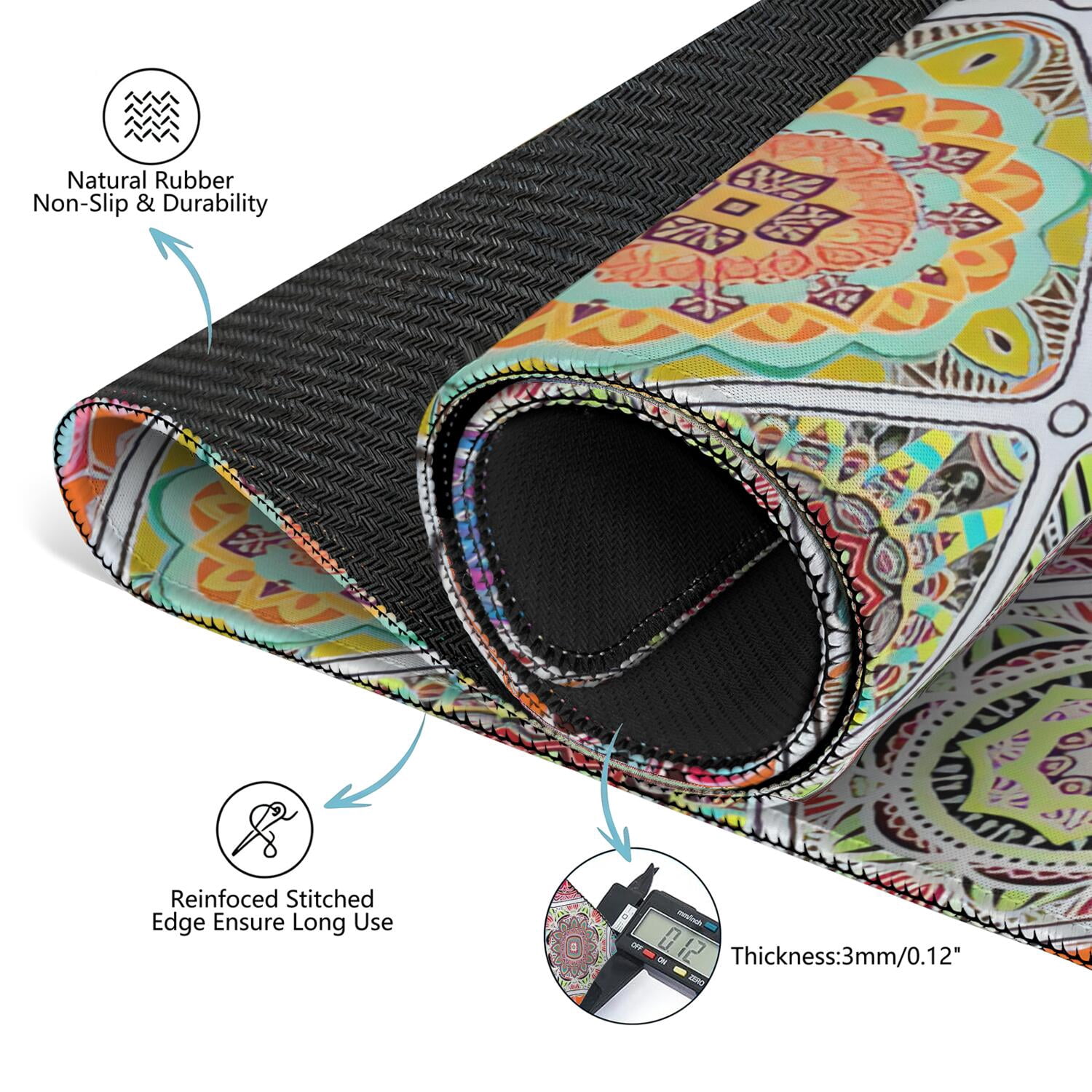 Floral Mahjong Mat for Table, 31.5*31.5in Anti Slip American Mahjong Table Cloth, Noise Reduction, Neoprene Mah jongg Mat with Carrying Bag & 3 Dices, Mahjong Set Gift for Board Tile Games Mats