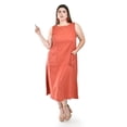 thumbnail image 1 of Vestido de lino con bolsillos Roman Fashion /Tallas Extras, 3830 (Chedron) naranja oscuro 38, 1 of 5