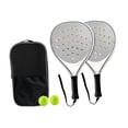 thumbnail image 3 of koolsoo Outdoor Paddle Tennis Racquet Beach Tennis Padel Racket for Beginners Adults 2 Rackets w Ball Bag, 3 of 9