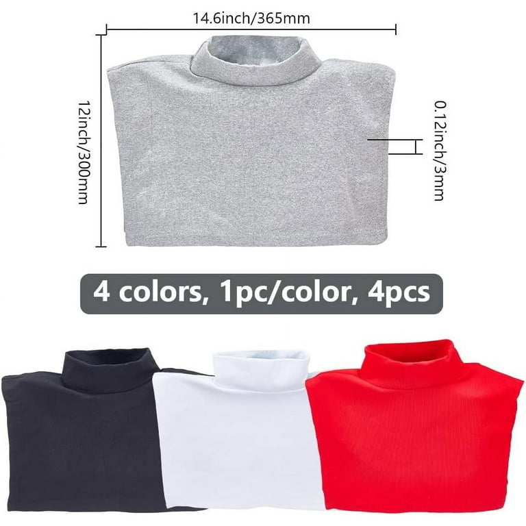 4pcs Turtleneck Dickey Detachable Collar Colors Cotton Half Top