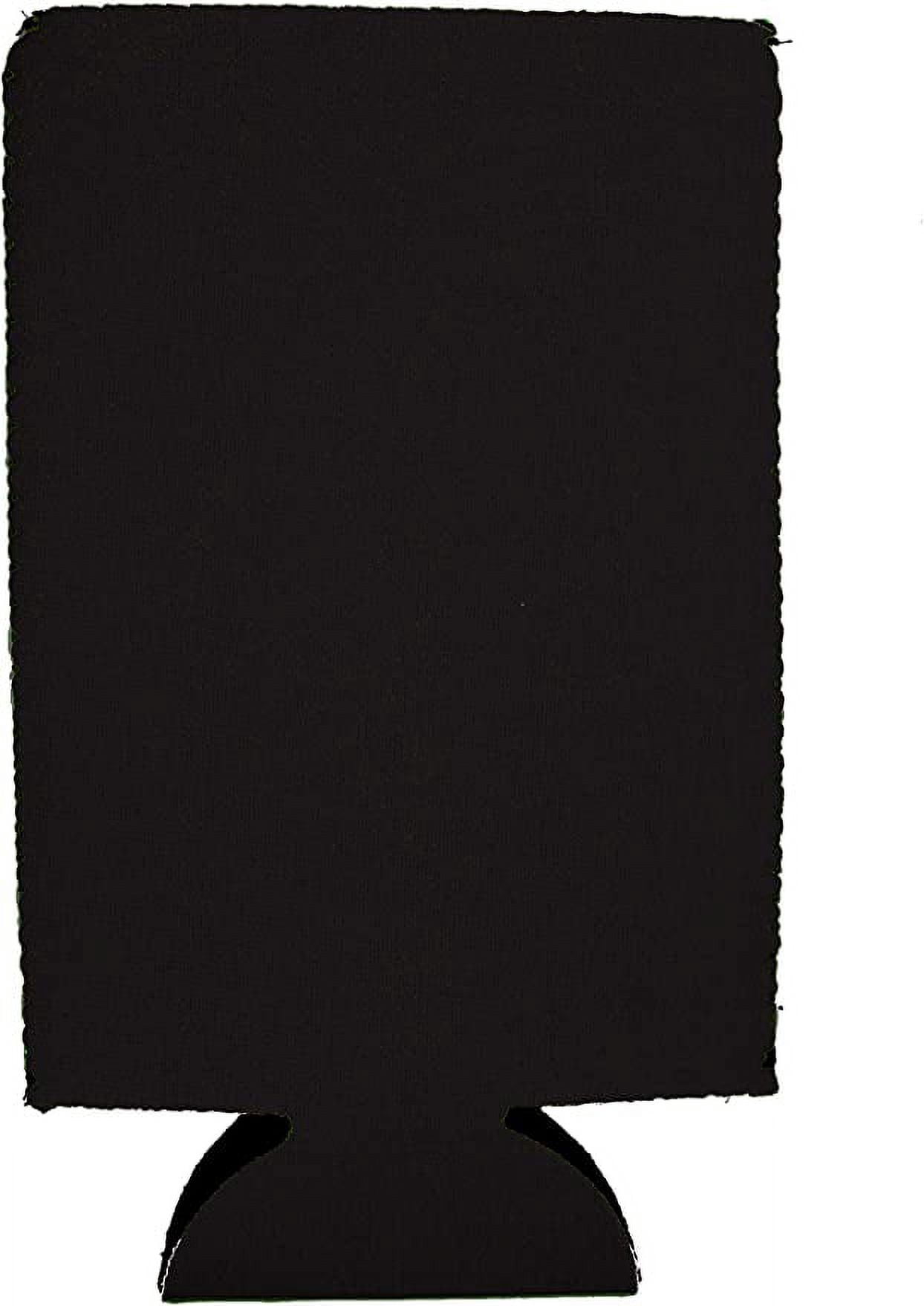 Blank Neoprene Collapsible 16 oz. Can Coolie (4 Pack, Black)