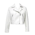 thumbnail image 1 of Chamarra George para Mujer, Corta, con Cierre Diagonal  Blanco Talla G, 1 of 4