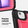 thumbnail image 3 of Shockproof Case for Apple iPad Air 13 Inch 2024 M2, Rugged Hybrid Protective Cover with Pencil Holder & Shoulder Strap Kids Friendly Rotating Kickstand Case for iPad Air 13" 2024, Rose, 3 of 9