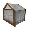 thumbnail image 2 of Abstract Pet House, Geometric Inner Triangles Minimalist Western Expressionism Style Boho Display, Outdoor & Indoor Portable Dog Kennel with Pillow and Cover, 5 Sizes, Black White, by Ambesonne, 2 of 5