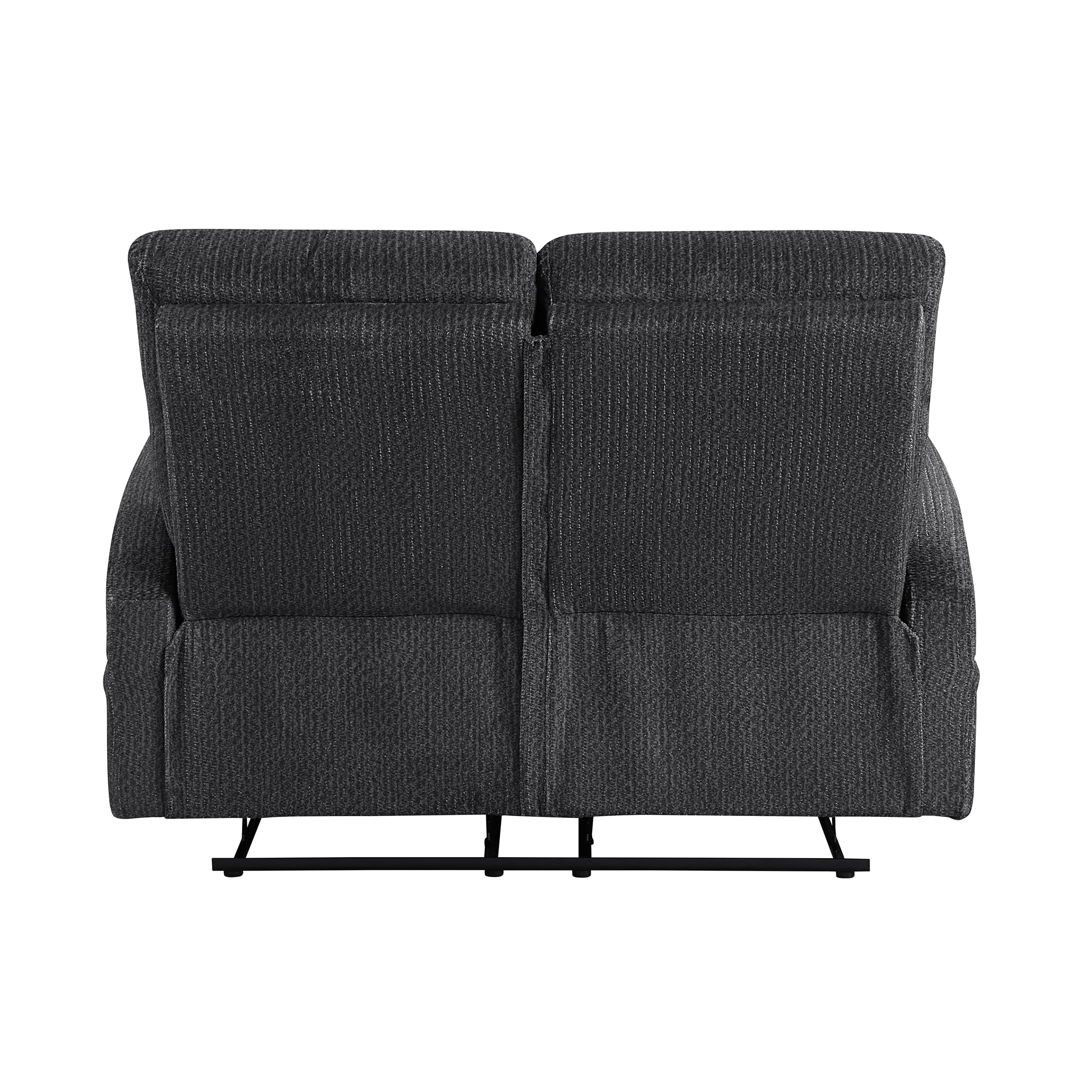 OakvillePark Brava Microfiber Double Reclining Loveseat, Dark Gray