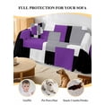 thumbnail image 4 of Purple Grey Black Geometric Couch Cover for 2 Cushion Couch, Middle Century Art Abstract Aesthetics Washable Love Seat Sofa Covers Slipcover, Throw Sofa Covers for Pets, Furniture Protector 71"x102", 4 of 9