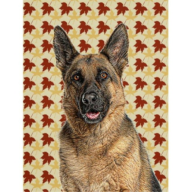 Automne Feuilles Allemand Berger Drapeau Toile Maison Taille