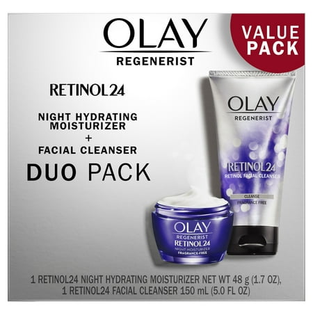 Olay Retinol 24 Duo Pack, Cleanser 5.0 fl oz, Moisturizer 1.7 oz