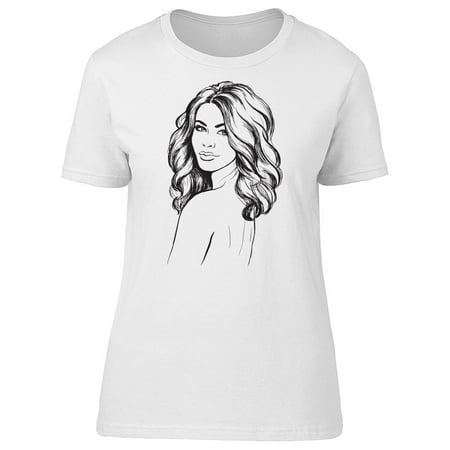 Curly Hairstyle Woman Tee Women's -Image by