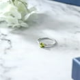 thumbnail image 4 of Gem Stone King 925 Sterling Silver and 10K Rose Gold Green Peridot Solitaire Engagement Ring for Women (0.55 Cttw, Gemstone August Birthstone, Round 5MM, Available in Size 5, 6, 7, 8, 9), 4 of 4