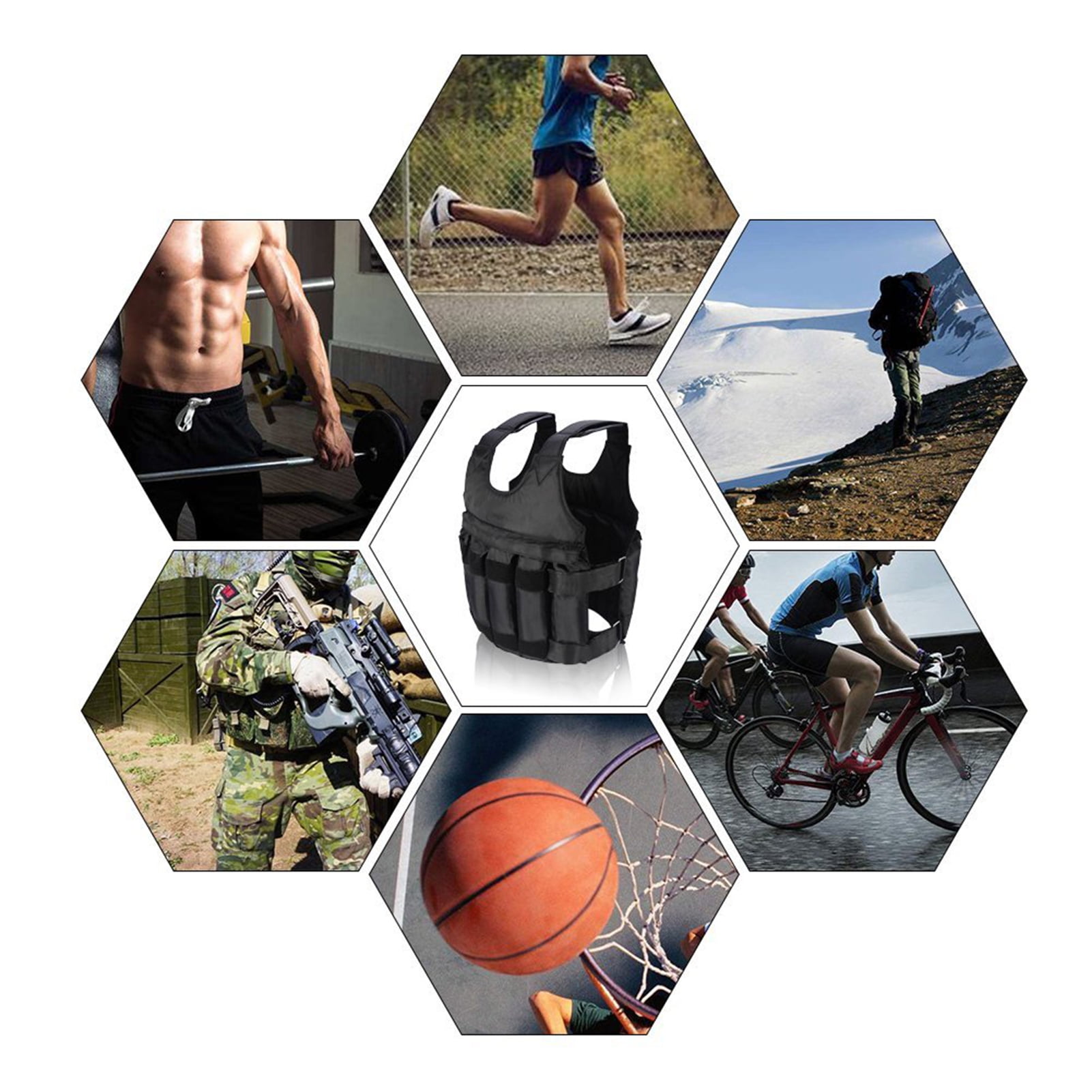 Adjustable Weighted Vest 110 lb 44lb Black for Crossfit HIIT Strength Cross Training and Cardio Exercise in Nepal at NPR 5820 Rating 5