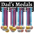 thumbnail image 2 of Dad's Medals Holder Sport Athlete Medals Hanger Display Stand Wall Mount Running Swimming for Home Badge 3 Rung Medalist Runner Soccer Gymnastics Over 60 Medals, 2 of 7