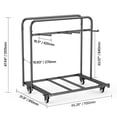 thumbnail image 5 of KFFKFF Folding Chair Rack, 400 lbs Capacity, Sturdy Cart for 5 Tables + 14 Chairs, Chair Storage Dolly with Swivel Casters and Locking Wheels, Ideal for Events and Hotels, Matte Black, 5 of 9