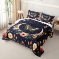 thumbnail image 3 of Homewish Hippie Butterfly Quilt Full, Flower Moon Stars Full Bedspread Sets, 3 Pieces 1 Coverlet and 2 Pillowcases, 3 of 7