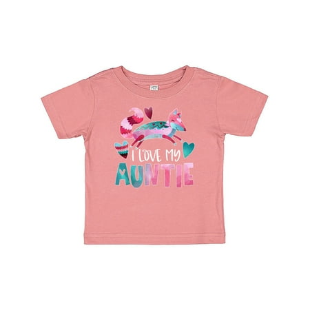 

Inktastic I Love My Auntie Pink and Blue Fox with Hearts Gift Baby Boy or Baby Girl T-Shirt