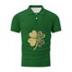 thumbnail image 5 of Blusa y camisa de manga corta con cuello vuelto para hombre, informal, de manga larga, con botones estampados, de poliéster, 5 of 5