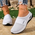 thumbnail image 4 of EKVAHL Women's Orthopedic Slip On Mules, Mesh Upper Wide Width Diabetic Shoes, Lightweight Platform Workout Daily Walking Shoes White, 4 of 5