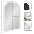 thumbnail image 3 of Kate and Laurel Fraimont Traditional Framed Scalloped Arch Mirror, 24 x 34, White, Distressed Antique Inspired Framed Wall Mirror with Ornate Garland Crown, 3 of 8