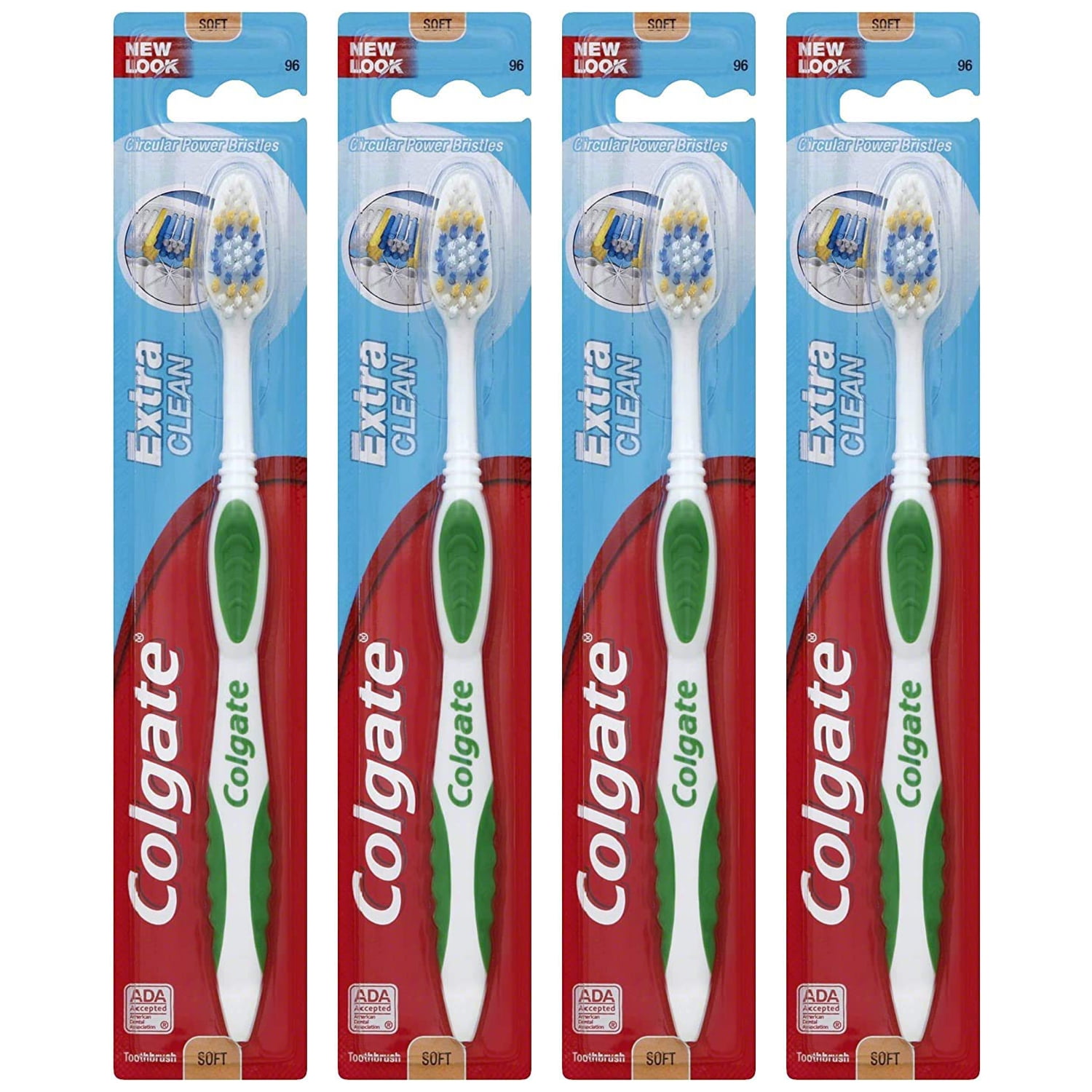 Pack of 4 New Colgate Extra Clean Circular Power Bristles Toothbrush