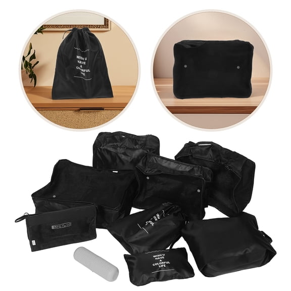 MOKKHNB Travel Storage Bag Organizer Set with Foldable Toiletry Cup and Multipurpose Packing Bags for Clothes and Accessories