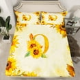 thumbnail image 2 of jejeloiu Blossoming Sunflower Flowers Bed Sheets,Country Flower Print King Sheets,First Letter O Sheet Set For Girls,Super Cozy Room Decor,4-Piece, 2 of 7