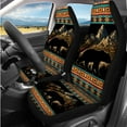 thumbnail image 2 of KUIFORTI Aztec Tribal Car Seat Covers Set 14 Pcs with Steering Wheel Cover Auto Center Console Pad Seat Belt Pads Car Headrest Covers Stretch Polyester Fabric Cover for Cars, 2 of 7
