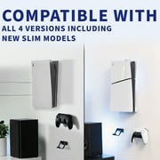 VIVO Black Steel Wall Mount Designed for PS5 Console, 2 Controller Mounts