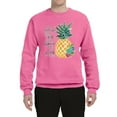 thumbnail image 2 of Wild Bobby, Pineapple Stand Tall Wear Crown And Stay Sweet Inside Arty Inspirational Pop Culture Unisex Crewneck Graphic Sweatshirt, Neon Pink, Medium, 2 of 3