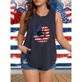 thumbnail image 3 of XCHQRTI Women's Plus Size American Flag Shirt 4th of July Patriotic Tanktop Graphic Casual Tee, 3 of 7