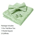 thumbnail image 4 of Men's Bow Ties Pre-tied Bow Tie Adjustable Bowtie Floral Navy Blue Handkerchief Cufflinks Sets, 4 of 7