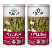 Organic India Psyllium Herbal Powder - Whole Husk Fiber, Healthy Elimination, Keto Friendly, Vegan, Gluten-Free, USDA Certified Organic, Non-GMO, Soluble & Insoluble Fiber Source - 12 o