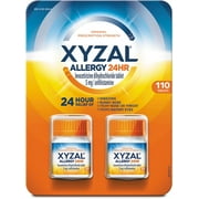 Xyzal Adult Allergy 24HR Allergy Relief Tablets 2x55 Count .