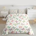 thumbnail image 2 of jejeloiu Cute Cartoon Butterflies Queen Comforter Set,Colorful Cartoon Floral Bedding Sets,Multicolor Flying Animals Bedding Comforter Set For Kids,Breathable Home Decor Reversible,3pcs, 2 of 8