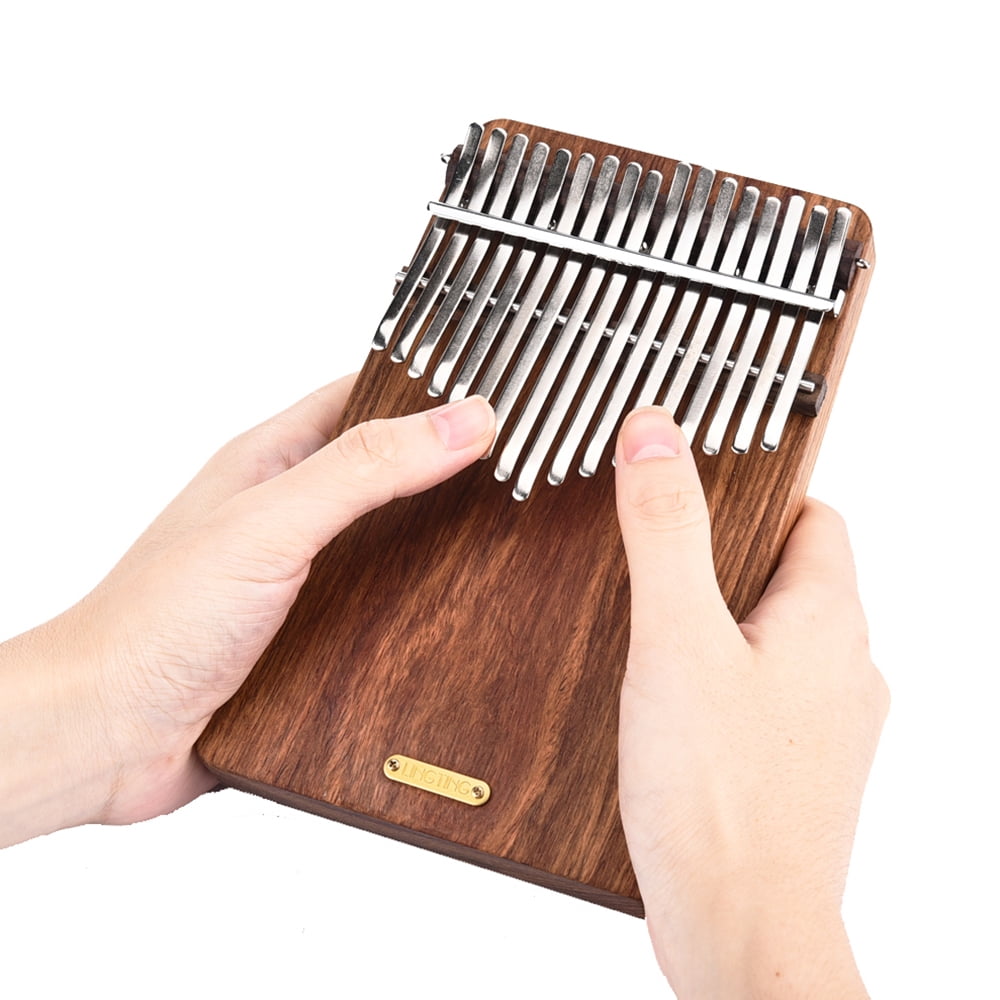 Thumb Piano,Sanza Wood 17 Key Wood Material Thumb Piano And Stickers Book Stickers Ideal And Portable Thumb Hammer Pickup Chain Decoration 17-key Portable Stickers Hammer Carry K17p -